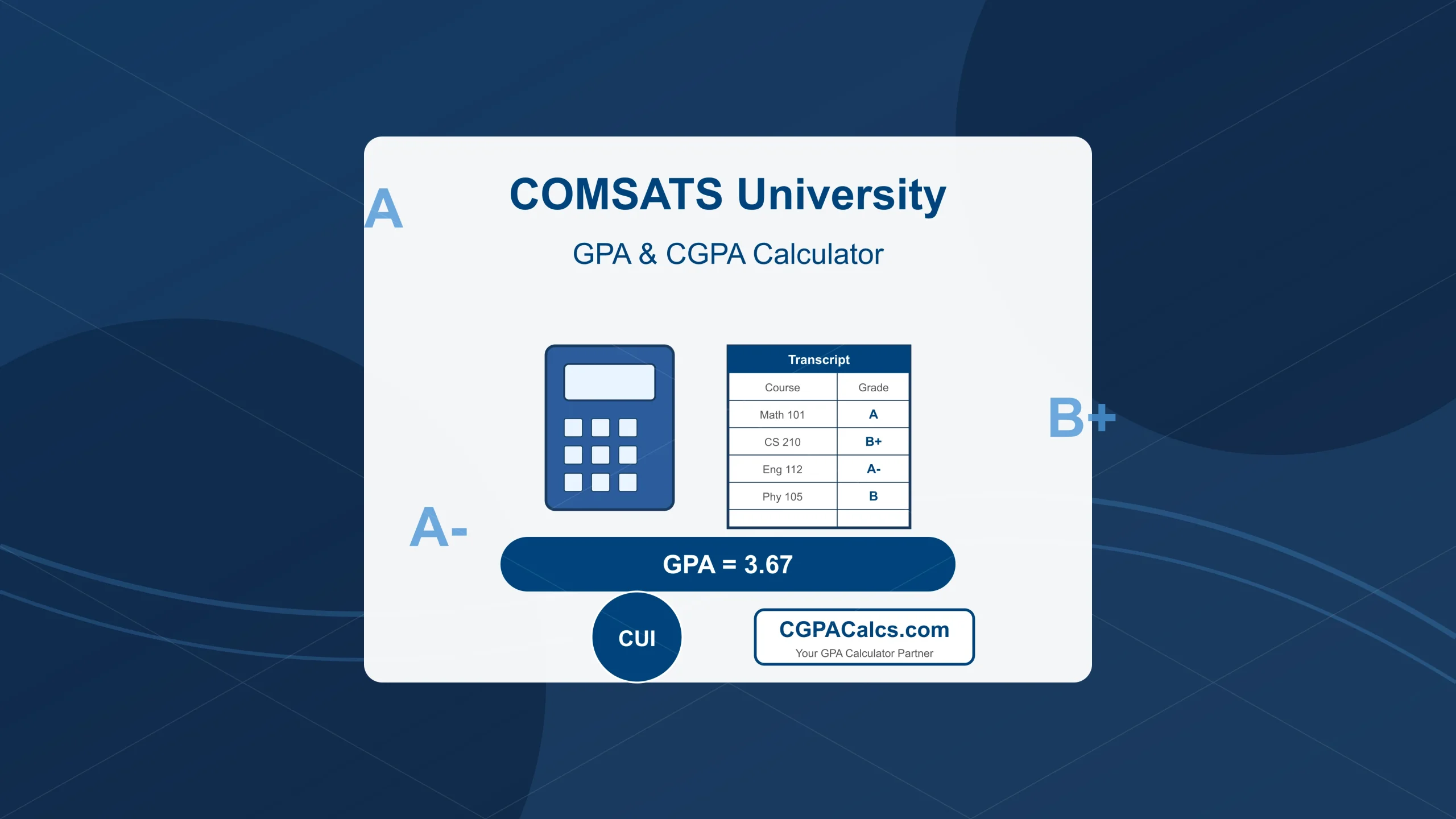 comsats gpa and cgpa calculator
